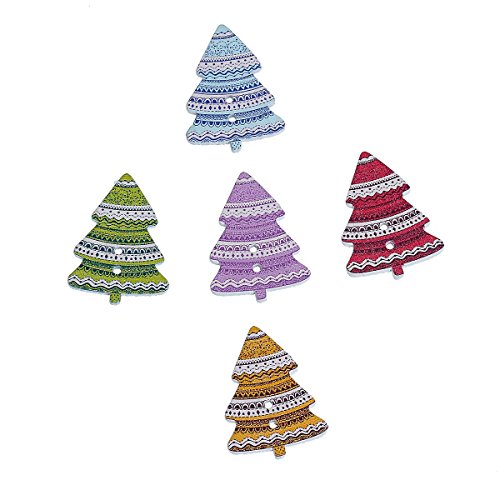 SiAura Material - 30 Stück Holzknöpfe Scrapbooking Weihnachten Weihnachtsbaum 33mm x 25mm, gemischt, 2 Löcher I Zum Nähen, Basteln und Dekorieren SiAura Material - 30 Stück Holzknöpfe Scrapbooking Weihnachten Weihnachtsbaum 33mm x 25mm, gemischt, 2 Löcher I Zum Nähen, Basteln und Dekorieren von SiAura Material