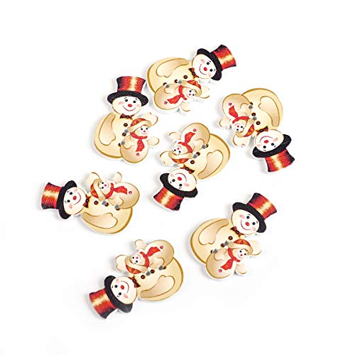 SiAura Material - 50 Stück Furnierplatte Knöpfe Scrapbooking Weihnachten Schneemann 36mm - 25mm, weiß & rot, 2 Löcher I Zum Nähen, Basteln und Dekorieren SiAura Material - 50 Stück Furnierplatte Knöpfe Scrapbooking Weihnachten Schneemann 36mm - 25mm, weiß & rot, 2 Löcher I Zum Nähen, Basteln und Dekorieren von SiAura Material