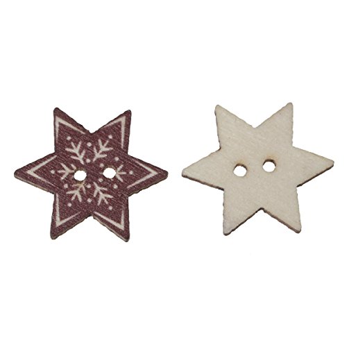 SiAura Material - 50 Stück Holzknöpfe Hexagon Weihnachten Schneeflocke Muster 25mm x 22mm, Dunkelbraun, 2 Löcher I Zum Nähen, Basteln und Dekorieren SiAura Material - 50 Stück Holzknöpfe Hexagon Weihnachten Schneeflocke Muster 25mm x 22mm, Dunkelbraun, 2 Löcher I Zum Nähen, Basteln und Dekorieren von SiAura Material