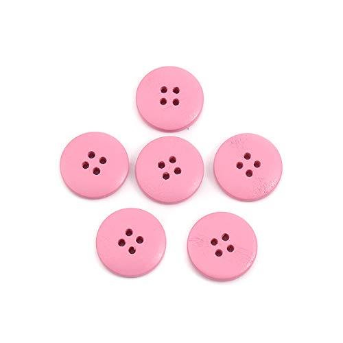 SiAura Material - 50 Stück Runde Holzknöpfe 20 mm, Rosa, 4 Löcher Vierloch I Zum Nähen, Basteln und Dekorieren SiAura Material - 50 Stück Runde Holzknöpfe 20 mm, Rosa, 4 Löcher Vierloch I Zum Nähen, Basteln und Dekorieren von SiAura Material