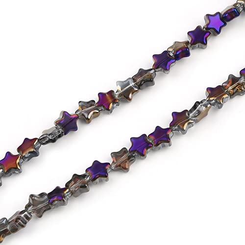 SiAura Material - Mini Glasperlen Set zum Auffädeln Regenbogenfarbe lila Nordlicht Perlen plattiert 9mm x 9mm mit 1,1mm Loch I Stern Form I 1 Strang mit ca. 80 Perlen SiAura Material - Mini Glasperlen Set zum Auffädeln Regenbogenfarbe lila Nordlicht Perlen plattiert 9mm x 9mm mit 1,1mm Loch I Stern Form I 1 Strang mit ca. 80 Perlen von SiAura Material