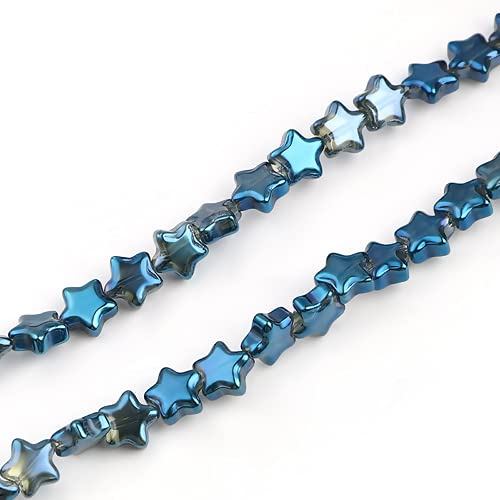 SiAura Material - Mini Glasperlen Set zum Auffädeln blau plattiert 9mm x 9mm mit 1,1mm Loch I Stern Form I 1 Strang mit ca. 80 Perlen SiAura Material - Mini Glasperlen Set zum Auffädeln blau plattiert 9mm x 9mm mit 1,1mm Loch I Stern Form I 1 Strang mit ca. 80 Perlen von SiAura Material