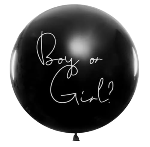SiDeSo® 1 XXL Luftballon 100cm schwarz Boy or Girl Gender Babyparty Hochzeit Feier Party (girl) von SiDeSo