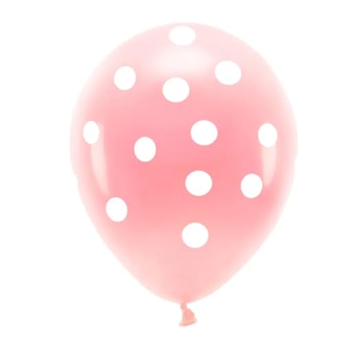 SiDeSo® 10 Luftballons mit Punkten Heliumgeeignet Party Geburtstag Jahrestag (rot mit schwarzen Punkten) (Rosa mit weiß) von SiDeSo