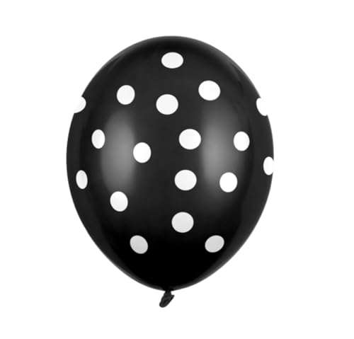 SiDeSo® 10 Luftballons mit Punkten Heliumgeeignet Party Geburtstag Jahrestag (rot mit schwarzen Punkten) (Schwarz mit weiß) von SiDeSo