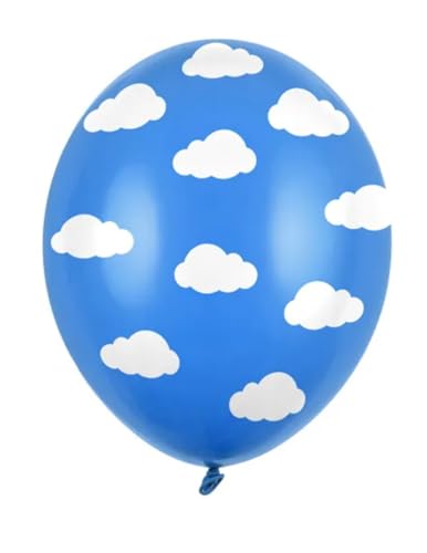 SiDeSo® 10 Luftballons mit Punkten Heliumgeeignet Party Geburtstag Jahrestag (rot mit schwarzen Punkten) (Wolken) von SiDeSo