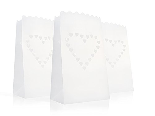 SiDeSo® 10 Stück Lichtertüten Herzen Hochzeit Deko von SiDeSo