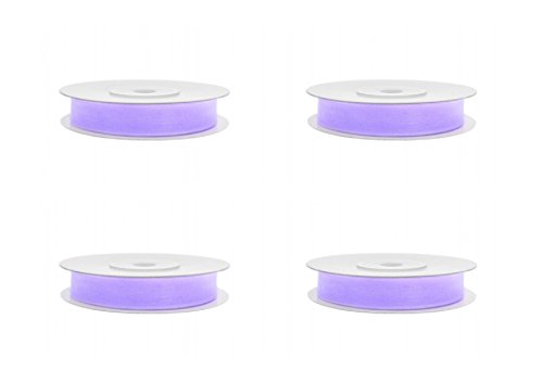 SiDeSo® Chiffonband 100m x 6mm (4x25m Rolle) viele Farben Hochzeit Dekoband Geschenkband Antennenband Schleifenband (lila) von SiDeSo
