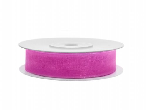 SiDeSo® Chiffonband 25m x 12mm viele Farben Hochzeit Organza Dekoband Geschenkband Antennenband Schleifenband (pink) von SiDeSo