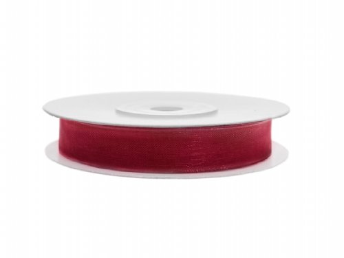 SiDeSo® Chiffonband 25m x 6mm viele Farben Hochzeit Organza Dekoband Geschenkband Antennenband Schleifenband (rot) von SiDeSo