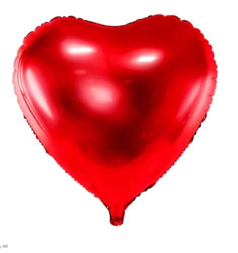SiDeSo® Folienballon XXL Herz LOVE Heliumgeeignet Party Geburtstag Jahrestag Hochzeitstag Jubiläum Luftballon (61cm Herz rot) von SiDeSo