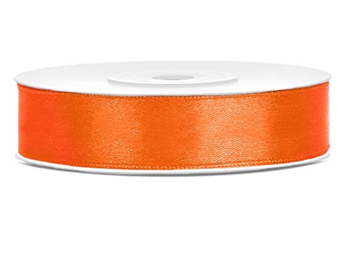 SiDeSo® Satinband 25m x 12mm viele Farben Hochzeit Dekoband Geschenkband Antennenband Schleifenband (orange) von SiDeSo