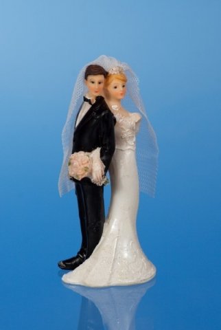 SiDeSo® Tortenaufsatz Hochzeit Tortendeko Brautpaar Tortenfigur (Rücken an Rücken) von SiDeSo