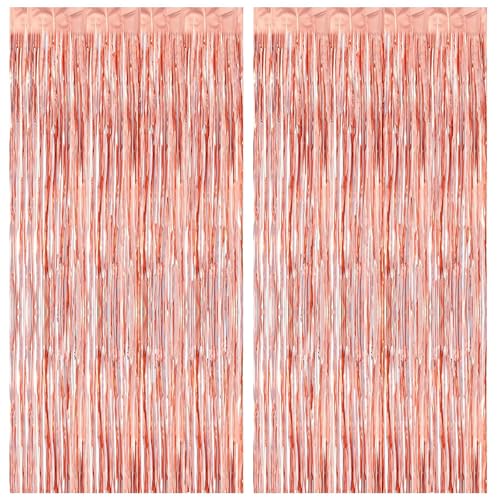 Lametta-Vorhang, rosa Glitzer, 91 x 200 cm, Aluminiumfolie, Hintergrundschlangen, Mädchen, Lametta-Vorhänge, Pastellfolien, Fransen, Geburtstagsparty, Hochzeit, Urlaub, Hintergrunddekoration (Roségold Lametta-Vorhang, rosa Glitzer, 91 x 200 cm, Aluminiumfolie, Hintergrundschlangen, Mädchen, Lametta-Vorhänge, Pastellfolien, Fransen, Geburtstagsparty, Hochzeit, Urlaub, Hintergrunddekoration (Roségold von SiHuiTu