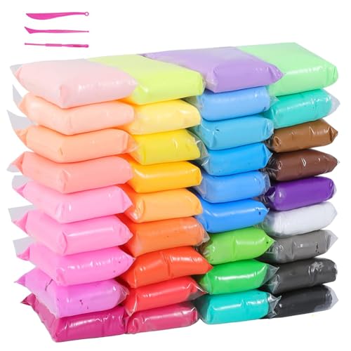 36 Farben DIY Air Dry Clay,Ultraleicht Kinderknete,Modelliermasse Kit,Lufttrockende Modelliermasse,Weicher Dehnbarer DIY Ton,Lufttrockener Magischer Knete,für Schule Kindergarten Kinder ab 3 Jahren 36 Farben DIY Air Dry Clay,Ultraleicht Kinderknete,Modelliermasse Kit,Lufttrockende Modelliermasse,Weicher Dehnbarer DIY Ton,Lufttrockener Magischer Knete,für Schule Kindergarten Kinder ab 3 Jahren von SiSfeL