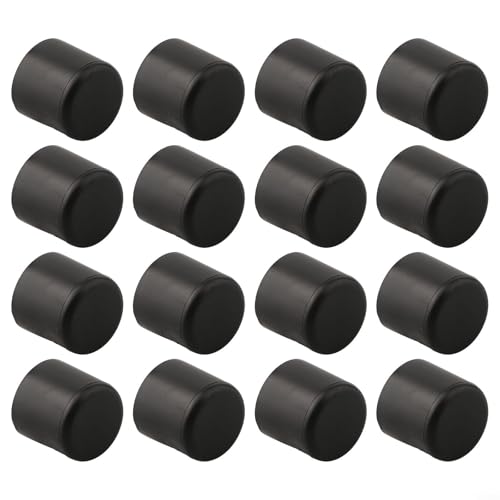Stuhlbeinschutzkappe, runde Unterseite, Gummifüße, rutschfester Bodenschutz für Tisch- und Möbelbeine (schwarz, 25 mm) von SiSinkal