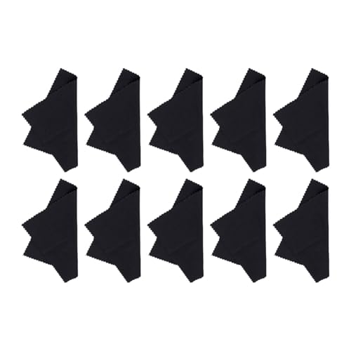 SiaBiced 10 Stück Brillenputztücher Mikrofasertücher Brillentücher Poliertücher Und Fusselfrei für Gläser Laptops Und Kameras, Schwarz von SiaBiced