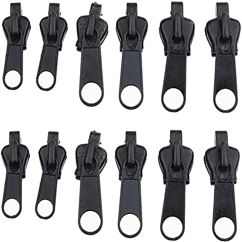 6/12 Stück Fix Zip Puller, Zip Slider Repair Instant Kit, Fix Zipper Removable Rescue Replacement Pack, Instant Zipper Replacement Set, Suiatble for Coat, Jacket, Luggage, Backpack (12pcs) von Siapodan