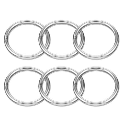 Sibba 6x O Ringe Edelstahl 50 mm Rund Metallring 5mm Starker Ring Schlüsselring Karabiner Silber Metallringe Schnalle Gurtband Schnallen für Campinggürtel Taschen Hardware Traumfänger Ring Hundeleinen Sibba 6x O Ringe Edelstahl 50 mm Rund Metallring 5mm Starker Ring Schlüsselring Karabiner Silber Metallringe Schnalle Gurtband Schnallen für Campinggürtel Taschen Hardware Traumfänger Ring Hundeleinen von Sibba