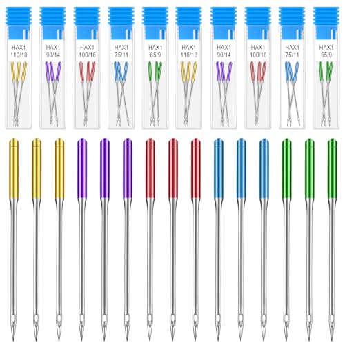 Sibba Nähmaschinennadeln 30 Stück Universal Maschinennadeln Mit Normaler Spitze Nähnadeln Mit Flachem Schaft Tragbare Nähutensilien Quiltzubehör Für Die Meisten Nähmaschinen für Unterwegs Zu Hause von Sibba