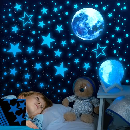 Sibba im Dunkeln leuchtende Sterne für die Decke 370 Stück im Dunkeln leuchtende Wandaufkleber langlebig leuchtende Stern-Wandaufkleber leuchtende Aufkleber für Schlafzimmer Kinderzimmer Wohnzimmer von Sibba