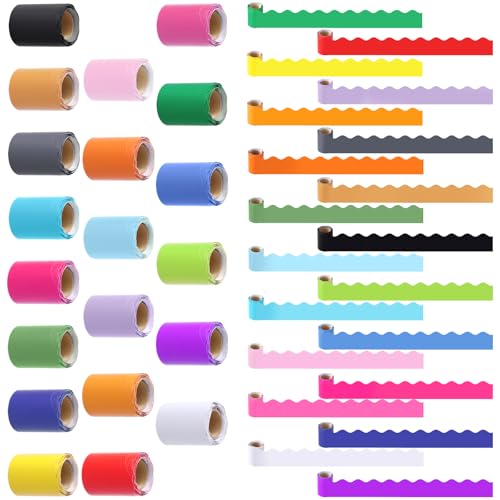 20 Packungen gewellte Pinnwand-Bordüren in 20 Farben, 100 m, gewellte Pinnwand-Bordüren für Pinnwand, Wand, Schule, Klassenzimmer, Dekoration 20 Packungen gewellte Pinnwand-Bordüren in 20 Farben, 100 m, gewellte Pinnwand-Bordüren für Pinnwand, Wand, Schule, Klassenzimmer, Dekoration von Sibosen