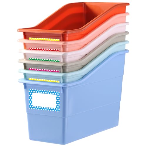 6 robuste Kunststoff-Buch- und Ordnerhalter mit Etiketten, Aktenbuchbehälter für Klassenzimmer, vertikale Aufbewahrung, Buch-Organizer, Ordner, Büro, Klassenzimmer, Organisationsbehälter, Zubehör 6 robuste Kunststoff-Buch- und Ordnerhalter mit Etiketten, Aktenbuchbehälter für Klassenzimmer, vertikale Aufbewahrung, Buch-Organizer, Ordner, Büro, Klassenzimmer, Organisationsbehälter, Zubehör von Sibosen