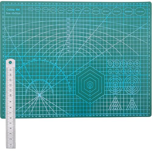 Sibosen Schneidematte Set A3 mit 40 stk Bastelmesser und Stahllineal,Selbstheilende Schneidematten Bastelunterlage Schneideunterlage Cutting Mat Basteln Zeichenunterlage Bastelskalpell Bastelmatte Sibosen Schneidematte Set A3 mit 40 stk Bastelmesser und Stahllineal,Selbstheilende Schneidematten Bastelunterlage Schneideunterlage Cutting Mat Basteln Zeichenunterlage Bastelskalpell Bastelmatte von Sibosen