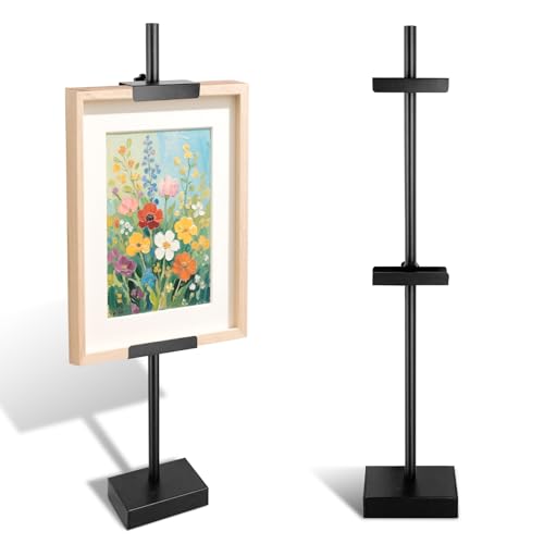 Staffelei Verstellbare Metall Präsentationsständer Werbeständer Standhöhe bis 75CM für Erwachsene Schilder, Display, Kunstwerke, Leinwände, Dekorative Ständer (schwarz) von Sibosen