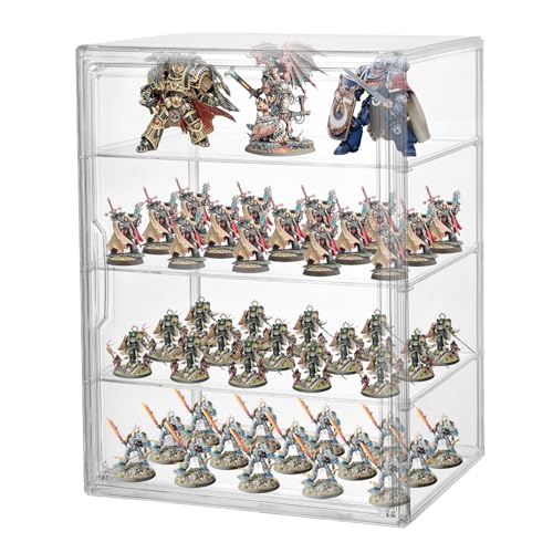 Transparente Acryl-Miniatur-Aufbewahrungsbox, stapelbar, Miniatur-Tragetasche für Sammlerstücke, Transport, Actionfiguren-Vitrine mit magnetischer Tür für Warhammer 40k Miniaturen, Death Guard 40k Transparente Acryl-Miniatur-Aufbewahrungsbox, stapelbar, Miniatur-Tragetasche für Sammlerstücke, Transport, Actionfiguren-Vitrine mit magnetischer Tür für Warhammer 40k Miniaturen, Death Guard 40k von Sibosen