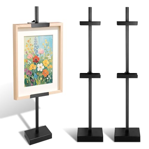 Verstellbare Tischstaffelei bis zu 73,7 cm Höhe, Tischstaffelei für Bilderrahmen, Metall-Staffelei, Präsentationsständer für Schilder, Kunstwerke, Leinwand, dekorativer Ständer, 2 Stück Verstellbare Tischstaffelei bis zu 73,7 cm Höhe, Tischstaffelei für Bilderrahmen, Metall-Staffelei, Präsentationsständer für Schilder, Kunstwerke, Leinwand, dekorativer Ständer, 2 Stück von Sibosen