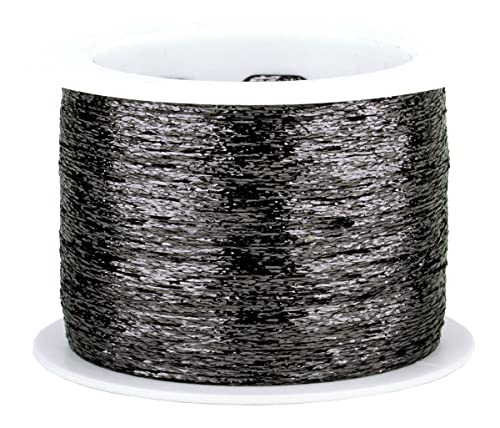 NEUHEIT aus der Collektion Woolly Hug`s 1000m Glitzer - Farbe 305 graphit - metallisiertes Beilaufgarn zum Mitstricken oder Mithäkeln von Sibylles Geschenkeartikel