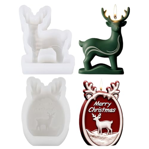 2 Stück Kerzenform Silikon Weihnachten Kerzenformen zum Gießen Silikon Schneeflocke Kerzenform Silikonform Kerze Kerzengießform Kerzen Silikonform Candle Mold Kerzen Formen (155+156) von SicaHomy