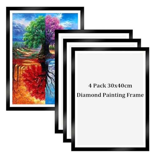 SicaHomy 4 Packungen Diamond Painting Rahman, Diamond Painting Zubehör Schwarzen Diamant Kunstrahmen Diamond Painting Bilder Rahmen 5D Diamant Painting Rahmen für 30x40cm Diamant Malerei von SicaHomy