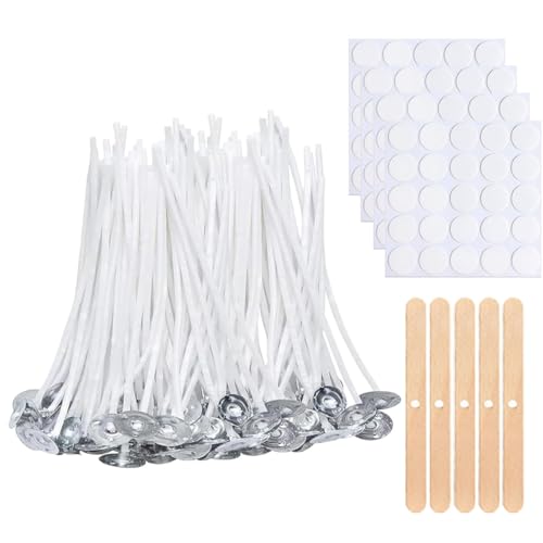 Kerzendocht 100 Stück Cotton Candle Wick für die Kerzenherstellung Candle DIY (100pcs 10cm) von SicaHomy