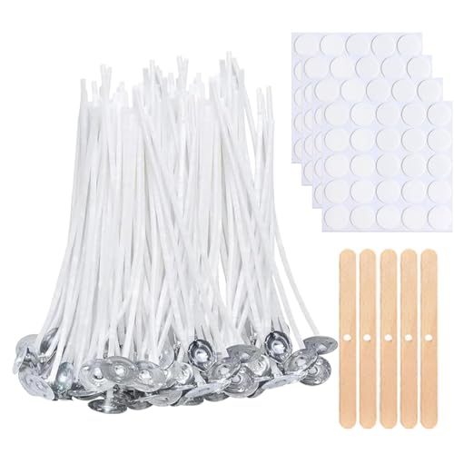 Kerzendocht 100 Stück Cotton Candle Wick für die Kerzenherstellung Candle DIY (100pcs 15cm) von SicaHomy