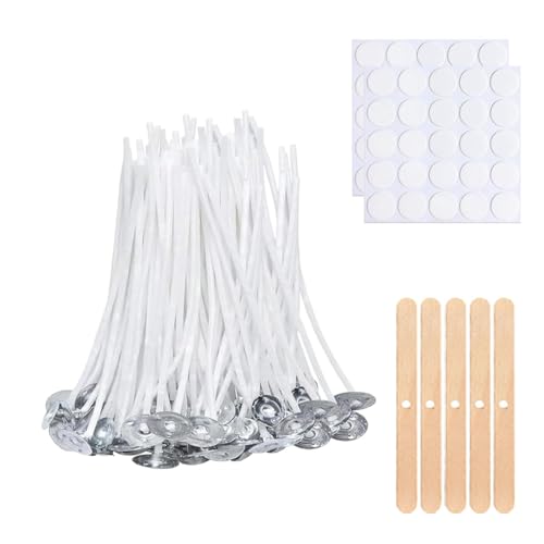 Kerzendocht 100 Stück Cotton Candle Wick für die Kerzenherstellung Candle DIY (50pcs 10cm) von SicaHomy