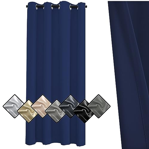 Sichtschutz Gardinen Schal 80x160cm, Verdunklungsgardinen mit Ösen, Sie sind weich, drapiert, elegant für Dekoration Weihnachten,Juwelenblau 1 Stück (HöhexBreite) von Sichtschutz