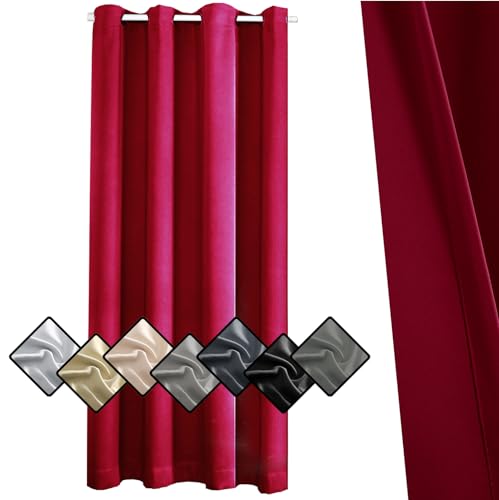 Thermovorhang 120x100cm, Schallschutz Vorhang, Thermisch isoliert, schalldämmend, energieeffizient für Schal Schlafzimmer Kinderzimmer Wohnzimmer,Rot 1 Stück (HöhexBreite) von Sichtschutz