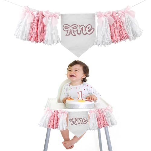 Party-Dekoration für den ersten Geburtstag, Schleife, 1. Geburtstag, Hut, Hochstuhl, Banner, Kuchendekoration, Dekoration für Prinzessinnen, Fee, Foto-Requisiten, Party-Dekoration von SicoVision