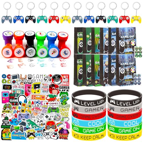 110pcs Videospiel Party Mitgebsel Kindergeburtstag Gastgeschenke Mit Geschenktüten Silikonarmband Geschenktüten Stempel Controller SchlüSselanhänger, Geburtstagstüten Kindergeburtstag Gastgeschenke 110pcs Videospiel Party Mitgebsel Kindergeburtstag Gastgeschenke Mit Geschenktüten Silikonarmband Geschenktüten Stempel Controller SchlüSselanhänger, Geburtstagstüten Kindergeburtstag Gastgeschenke von Sidesea