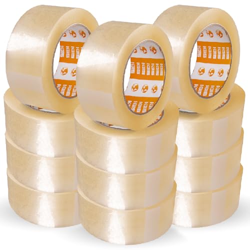 Sidi Global Market Transparentes Klebeband, Verpackungsband, Verpackungsband, Umzugs- und Versandband, 48 mm x 120 m, 12 Stück von Sidi Global Market