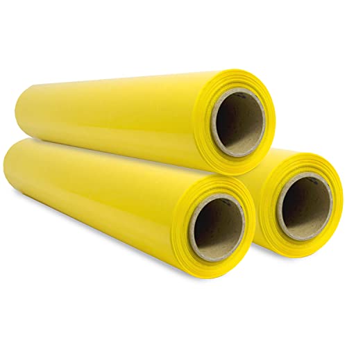 Packfolie, Gelb, Folie, Folie, Rolle, Möbelschutz, Umzugskartons, Kunststoffabdeckung, 50 cm x 300 m, dehnbar, SIDI (3 Stück, gelb) von Sidi Global Market
