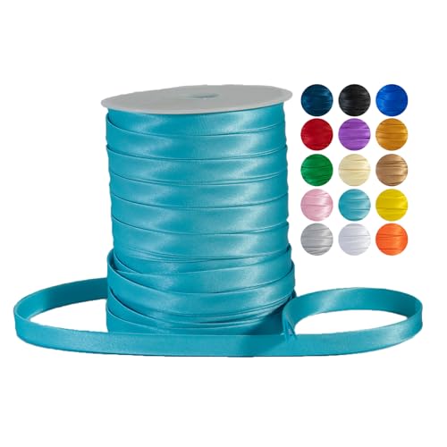Doppelseitiges Schrägband, 12 mm, Polyester, Nähband zum Quilten, Deckeneinfassung, Kleidersäumen, vorgefalteter Rand für Stoff, Kissen, Geldbörse, 45,7 m, Hellblau von Sidory