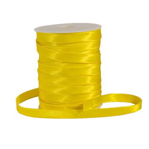 Doppelseitiges Schrägband, 12 mm, Polyester, Nähband zum Quilten, Deckeneinfassung, Kleidersäumen, vorgefalteter Rand für Stoff, Kissen, Geldbörse, Hellgelb von Sidory