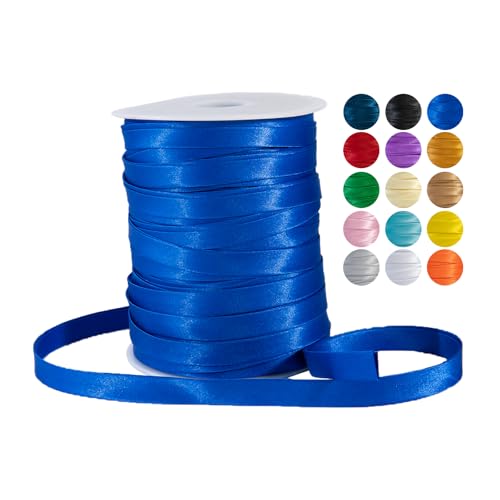 Doppelseitiges Schrägband, 12 mm, Polyester, Nähband zum Quilten, Deckeneinfassung, Kleidersäumen – vorgefalteter Rand für Stoff, Kissen, Geldbörse, Blau von Sidory