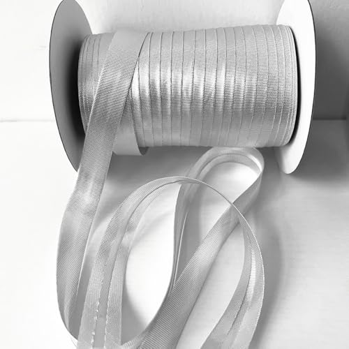 Doppelseitiges Schrägband, 12 mm, Polyester, Nähband zum Quilten, Deckeneinfassung, Kleidersäumen – vorgefalteter Rand für Stoff, Kissen, Geldbörse, weiß von Sidory
