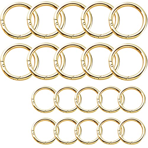 SieTin 20 Stück Runde Karabinerhaken für Taschen, Ringe, Schmuck, Dekoration, Handwerk, Zubehör - Gold von SieTin