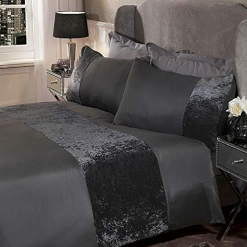 Sienna Bettwäsche-Set aus Pannesamt, für Single-Size-Betten, Anthrazit, Polyester, Einzelbett, DCVCHA61 von Sienna