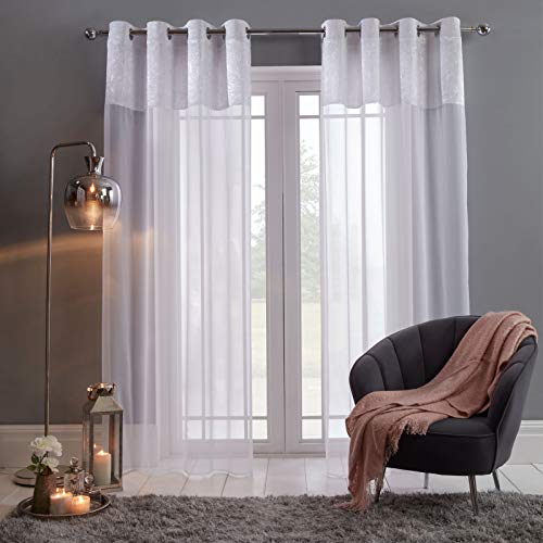 Sienna Fensterbehandlungs-Draperies, 100Prozent Polyester Pannesamt, Reinweß, 55" Wide x 87" Drop, SCNECVPWH58 von Sienna